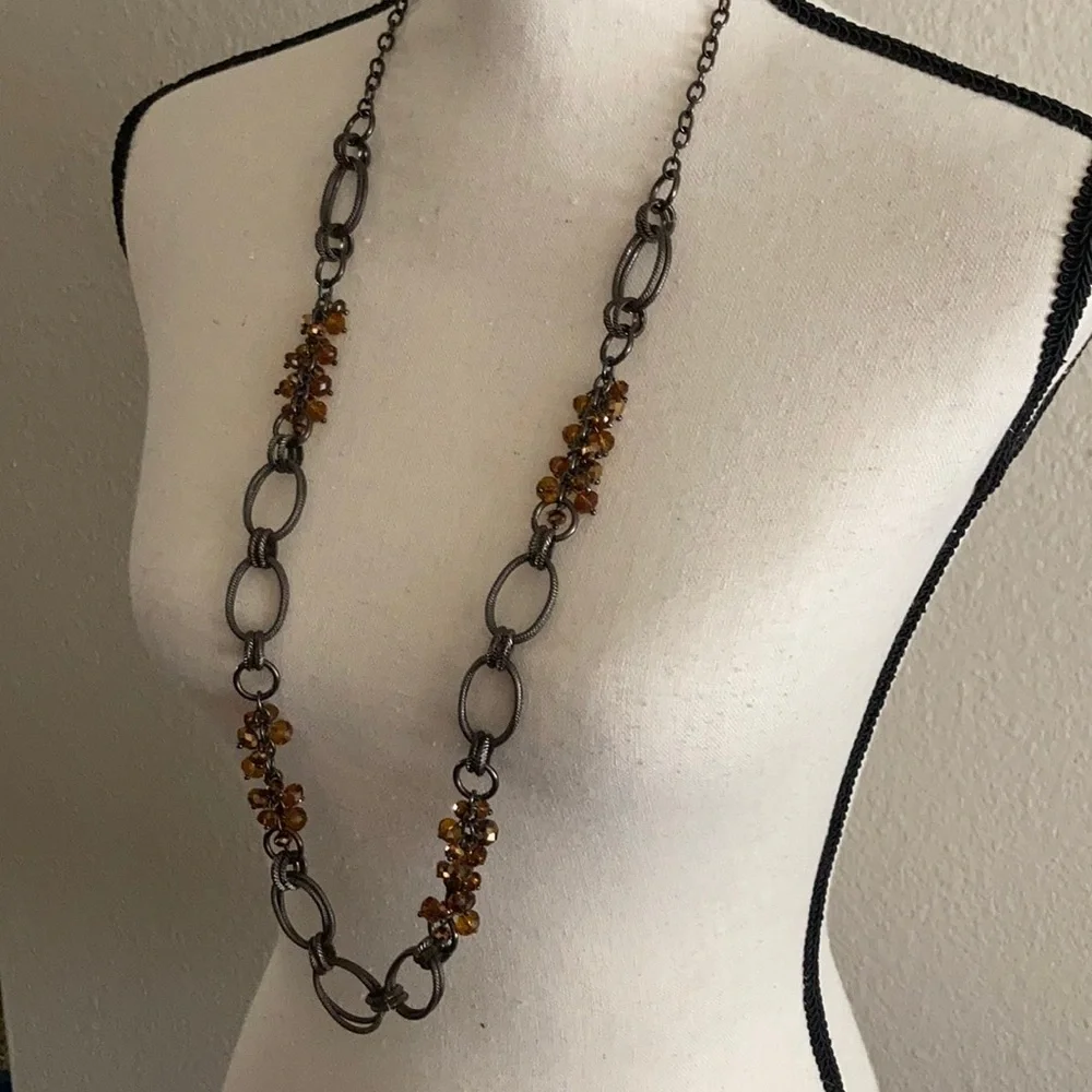 Orange Beaded Accent Necklace